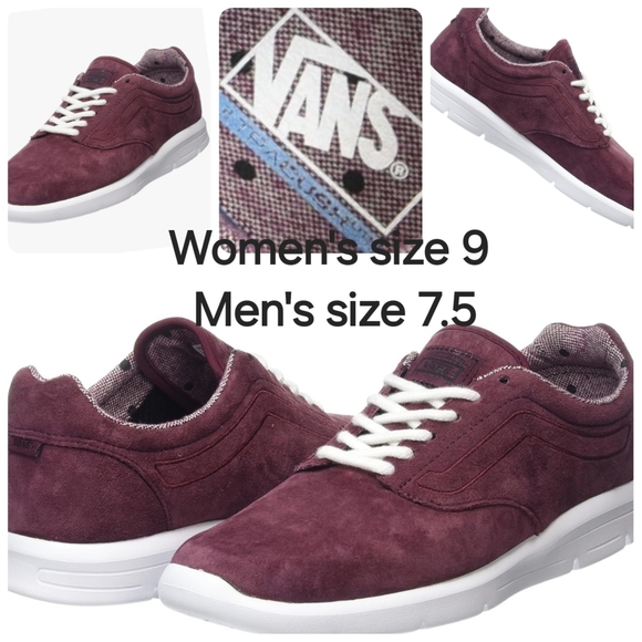 Vans Shoes - Vans ISO 1.5 Tweed Dots Burgundy Suede Ultra Cush Lite, White Sole, Clean, EUC!